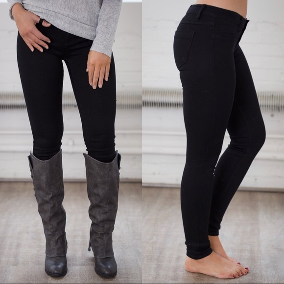 Denim - ✨LAST ONE✨MADE FOR YOU MID RISE SKINNY JEANS-BLACK